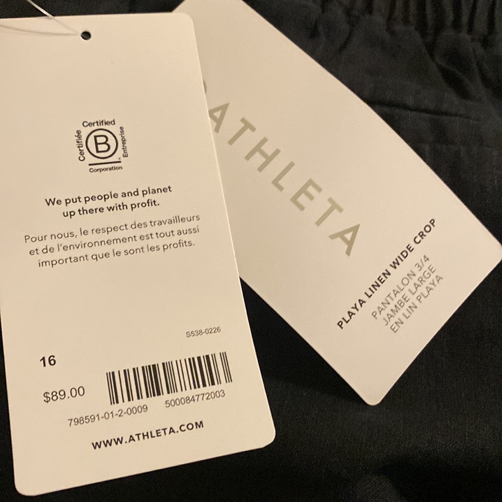 ATHLETA PLAYA LINEN WIDE LEG CROP PANT // Black 🎉 Host Pick 🎉 - Picture 8 of 16